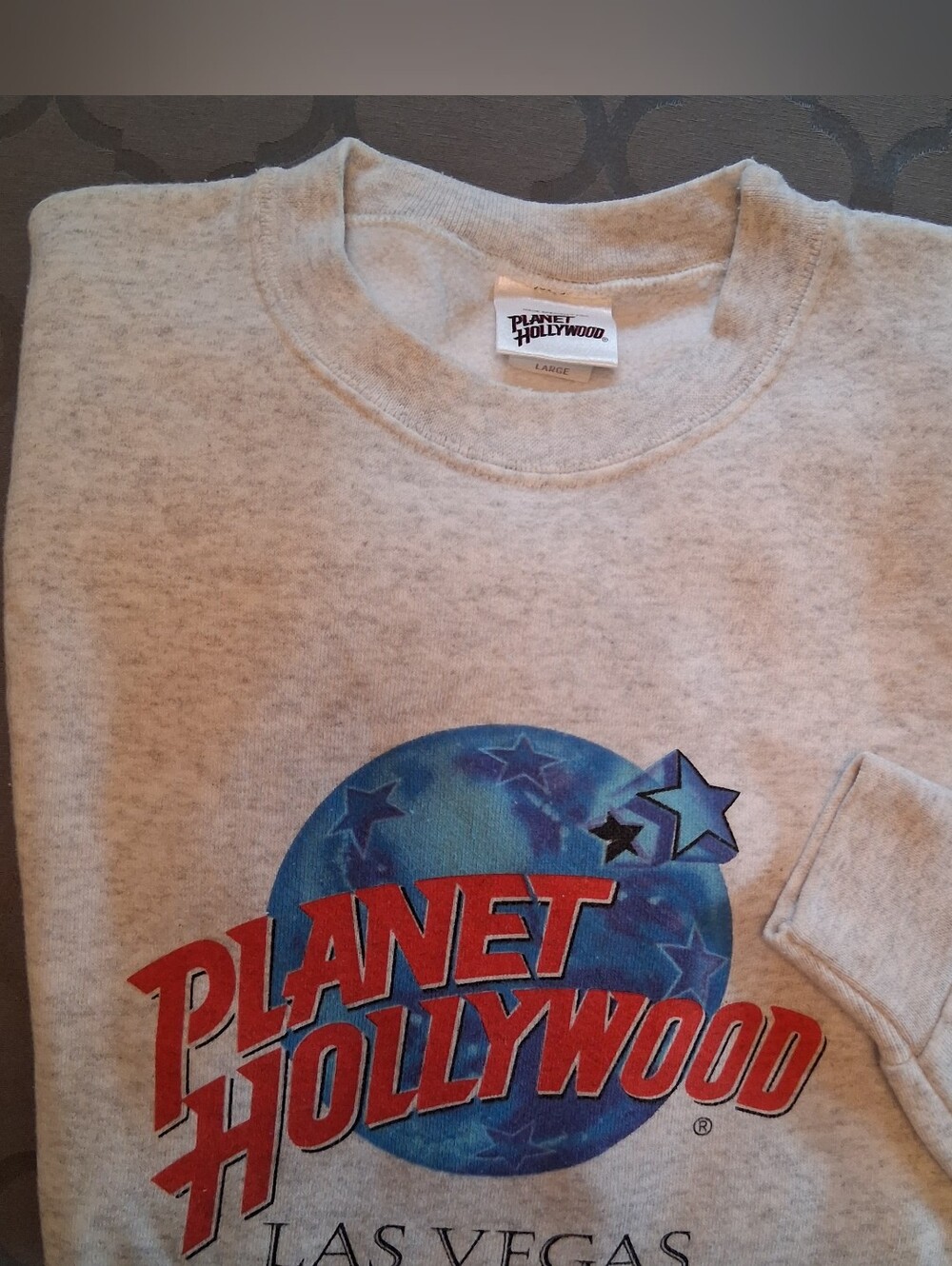 Vintage 90s Planet Hollywood Las Vegas Sweatshirt L Gray Made in USA